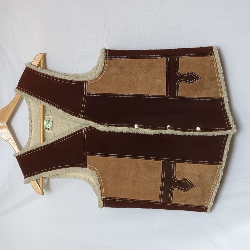 Vintage genuine leather vest Mexican 42